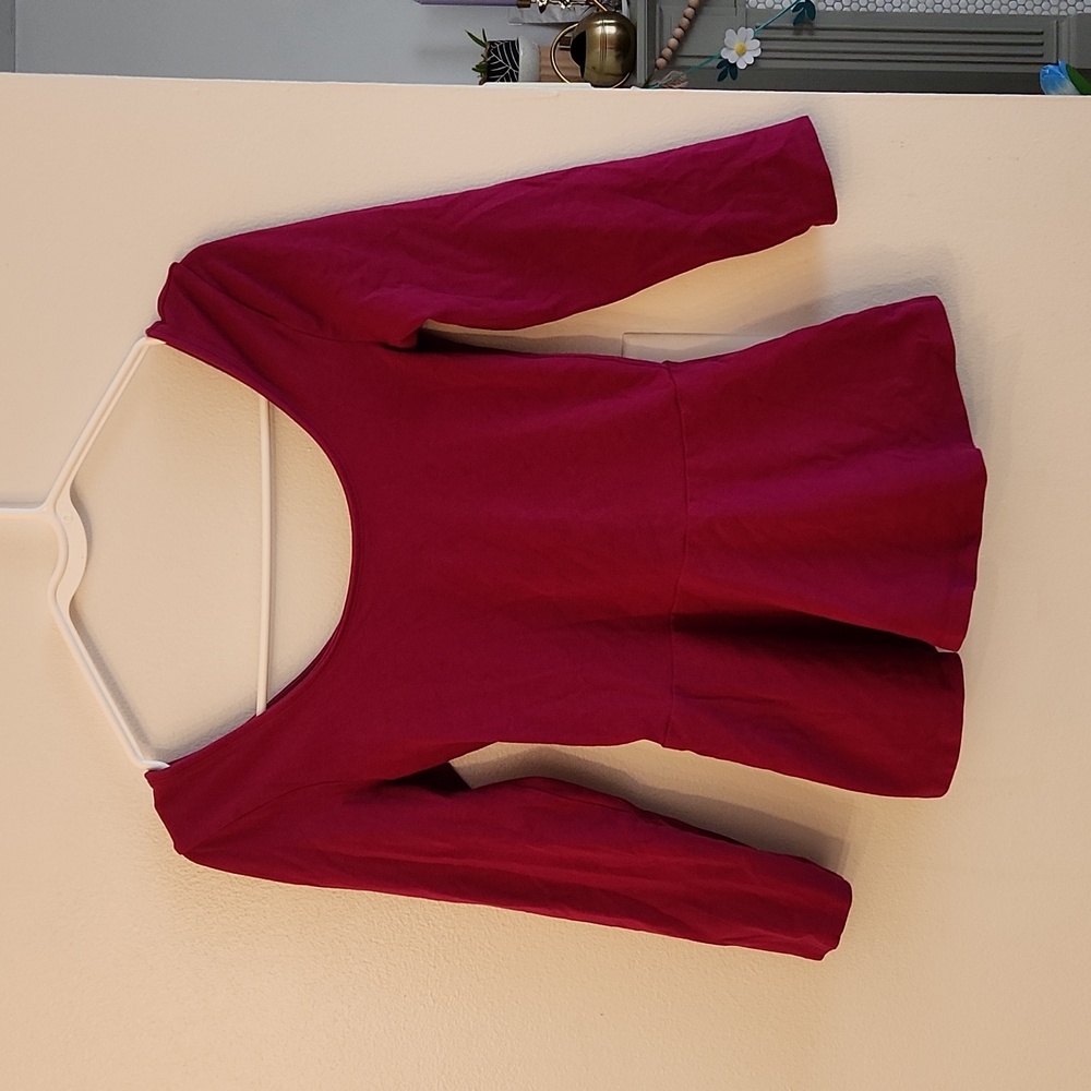 Express Quarter Sleeve Peplum Shirt Size XS
